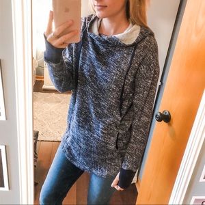 Heather Blue Hooded Sweatshirt